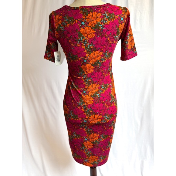 LuLaRoe XS Pink and Orange Floral Pattern Dress - Picture 4 of 6